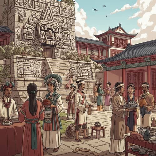 Mayan and Chinese Cultural Fusion Artwork