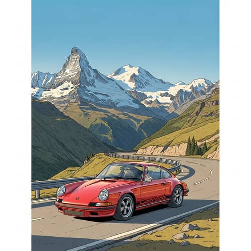 Classic Porsche 911 Road Trip Through the Alps