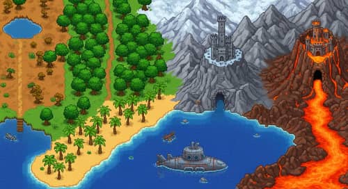 Pixel Art Landscape - Natural Adventure Scene