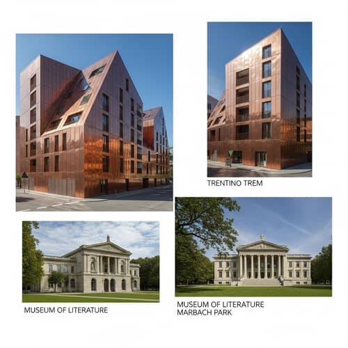Angular Copper-Clad Apartment Building & Museum of Literature in Trentino, Italy
