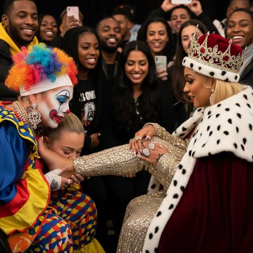 Unique Clown Cry Clown Kiss Scene: Emotional & Regal