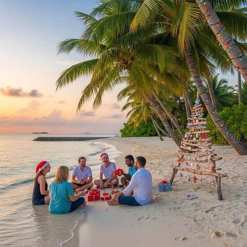 Christmas Celebration in Tropical Maldives | Sunset Beach Gathering