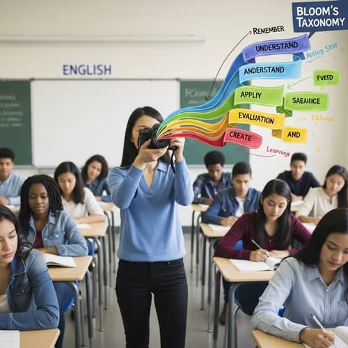 Multicultural Classroom English Teacher Photo | Bloom's Taxonomy