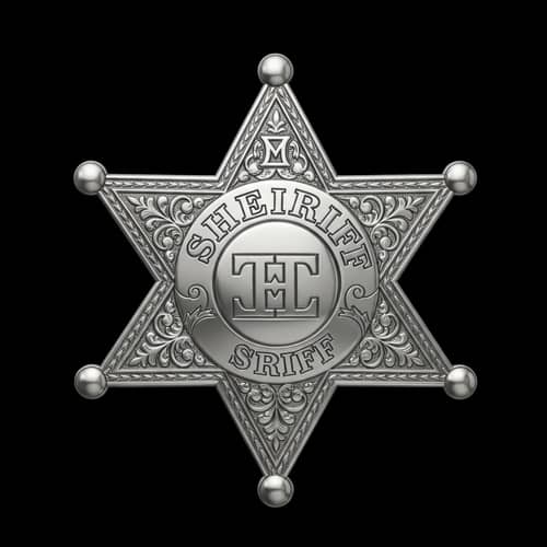 Detailed Illustration of Traditional Sheriff's Star Badge