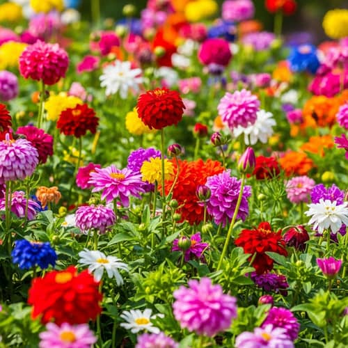 Vibrant Flowers Abstract Garden | Colorful Floral Art