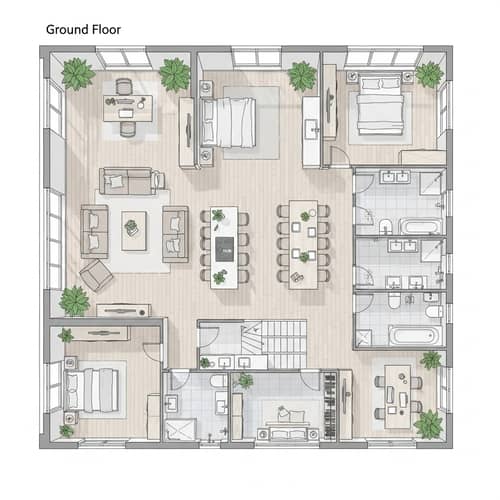 Stylish Two-Story House Floor Plan | Modern Design