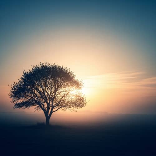 Serenity of Solitude: Abstract Tree Art