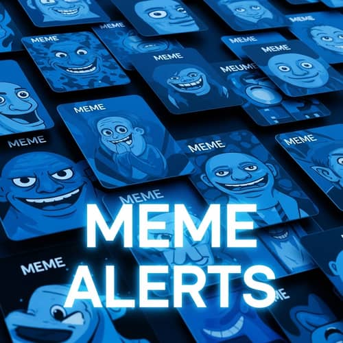 Meme Alerts: Stylish Blue & Black Card Design