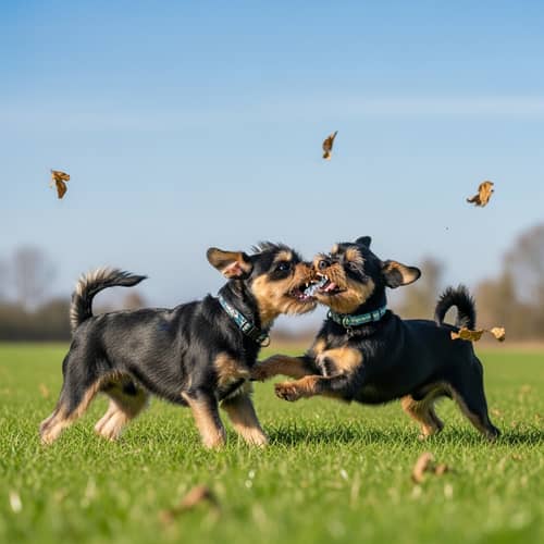 Playful Affenpinschers in Grassy Field | Fun Dog Fight
