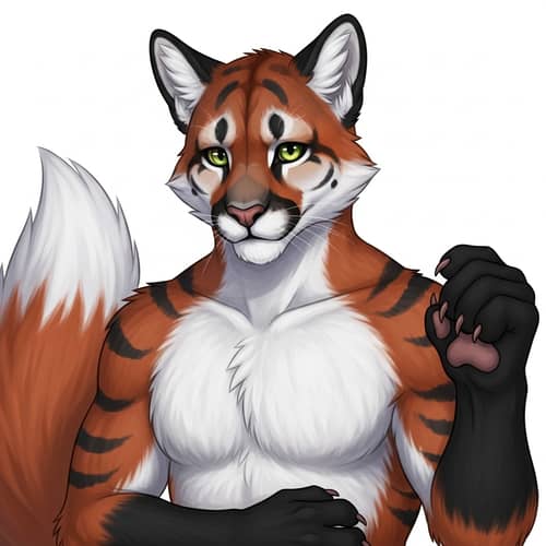 Masculine Cougar-Fox Anthro Digital Painting - Best Quality