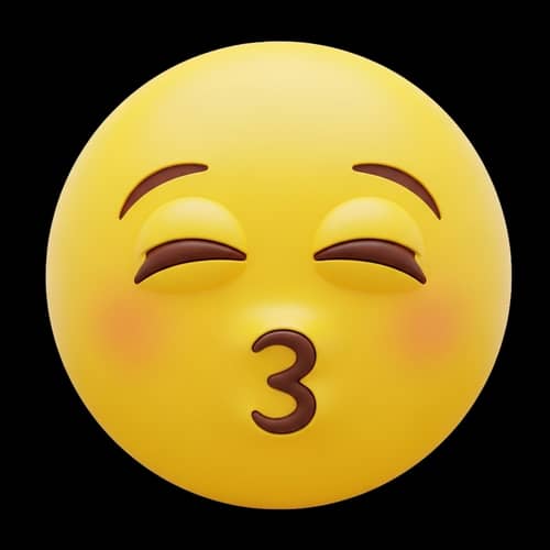 Cheerful Yellow Smiling Face Kiss | Emotional Expression