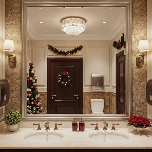 Luxurious Women's Restroom at Christmas-Themed Award Ceremony