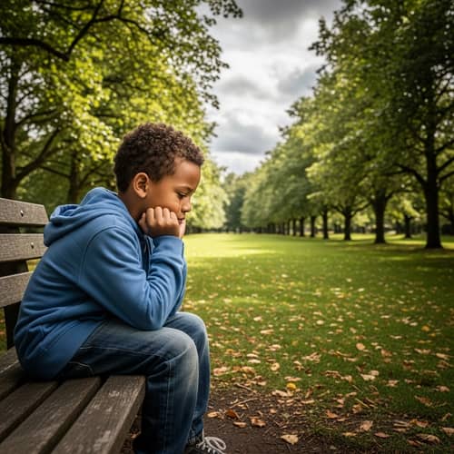 Inspirational Portraits: Young African-American Boy in a Melancholic Moment