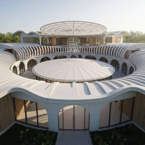 Innovative Wellbeing Center with Wavy Round Roof Design