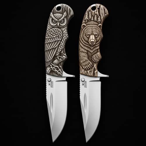 Military-Style Owl and Bear Knives for Survivalists