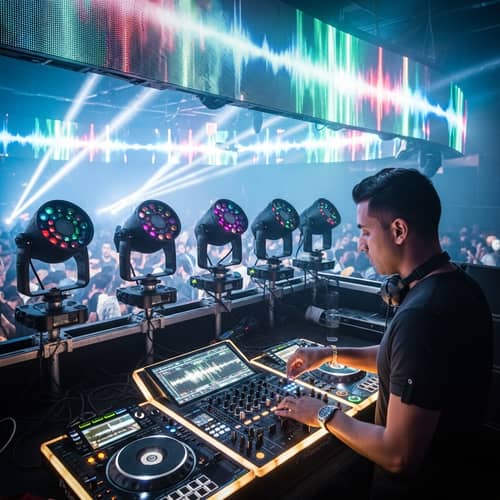 Expert DJ with Robotic Lights & Premium Mixing Gear