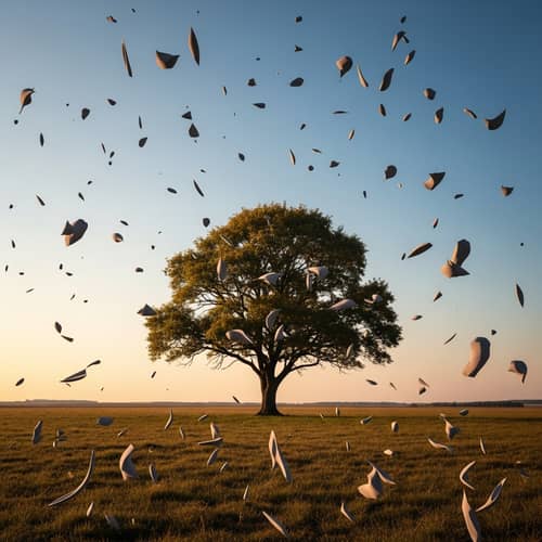 Abstract Lonely Tree Scene | Surreal Landscape Art