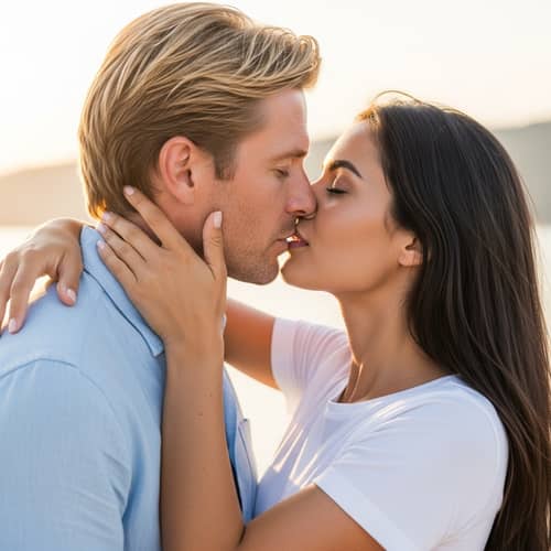 Passionate Romantic Scene During Summer