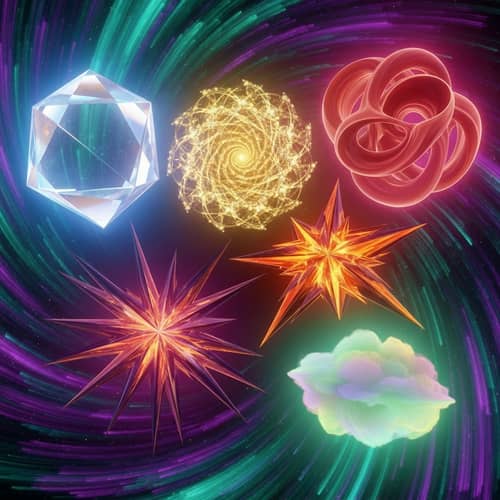 Abstract Values Interplay: Honesty, Love, Courage, Kindness