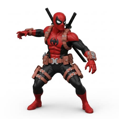 Highly Detailed 3D Printable Deadpool Model | STL Format