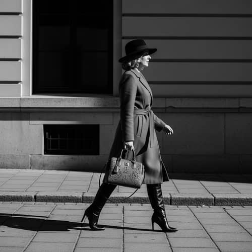 Luxurious Black and White Filtered Women's Fashion