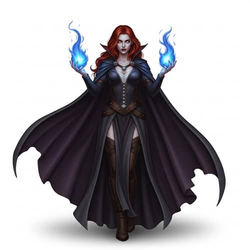 Mysterious Vampire Woman in High Fantasy Attire | Supernatural Transformation
