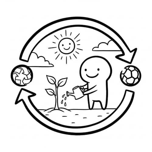 Cute Doodle Encouraging Nurturing and Sustainability