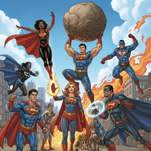 Diverse Superheroes Embodying Gender Equality