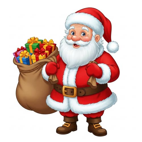 Festive Christmas Elderly Man in Red Suit | Gifts and Cheer