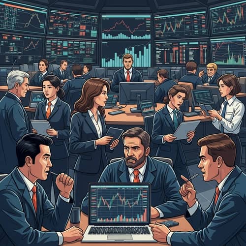 Dynamic Stock Market Scene with Diverse Traders and Electronic Graphs