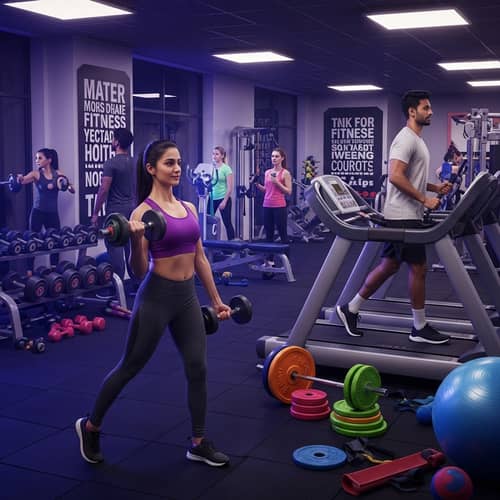 Diverse Fitness Environment with Energetic Individuals | GymScene