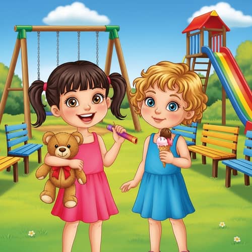 Susie and Chica | Playful Characters in a Colorful Playground
