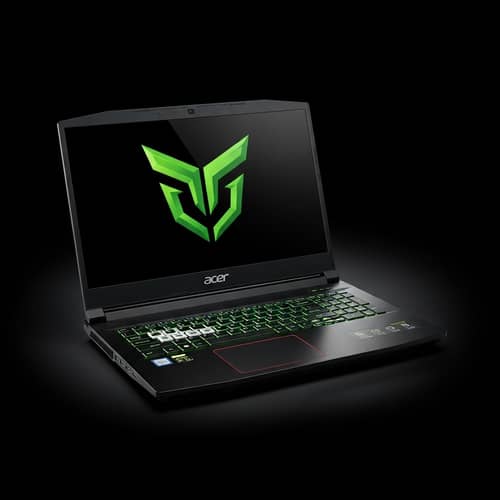 Acer Nitro Gaming Laptop - Green Logo Design on Black Background