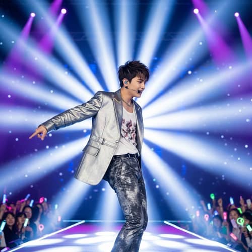 Energetic K-Pop Singer Thrills Fans with Stylish Performance