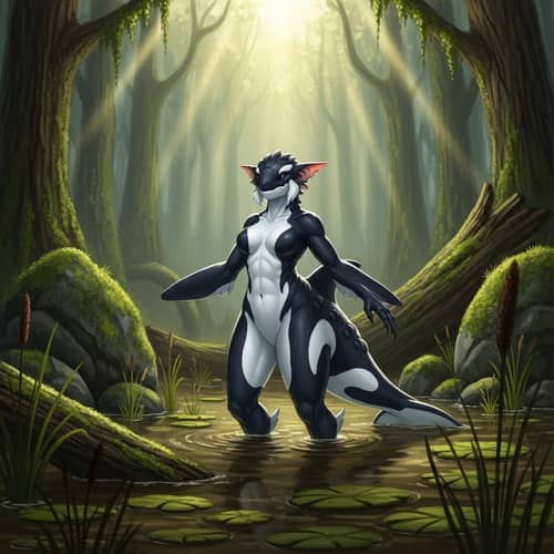 Female Kobold Orca in Murky Swamp Female Kobold Orca in Murky Swamp