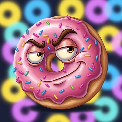 Colorful Playful Donut Cartoon Illustration