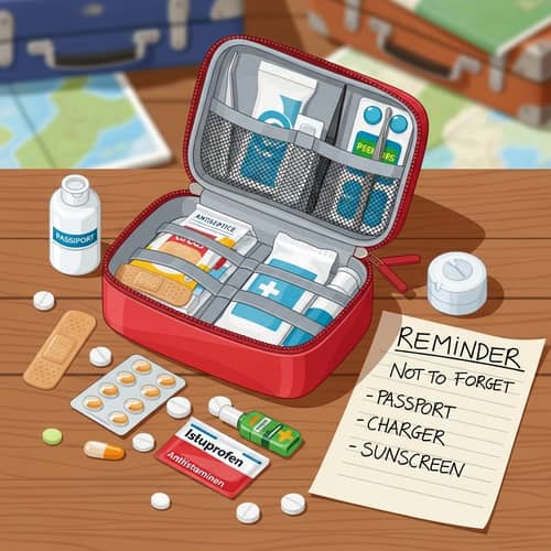 Essential Travel First Aid Kit - Vacation Medical Supplies