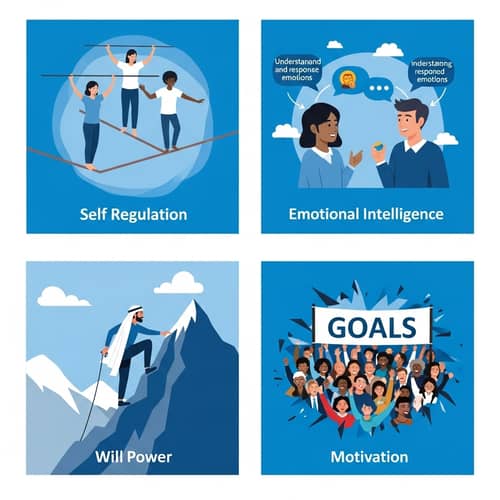 Blue Square Graphics: Self Regulation, Emotional Intelligence, Will Power, Motivation