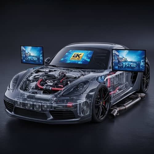 Sleek Computer Setup Transformed into Porsche 718 Cayman-inspired Car