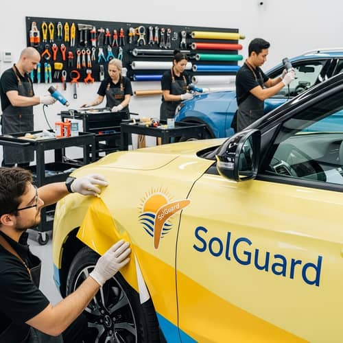 Vinyl Wrap Services with Sunguard Australia Logo
