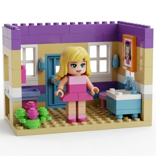 Colorful Fashion Doll Construction Toy Figure