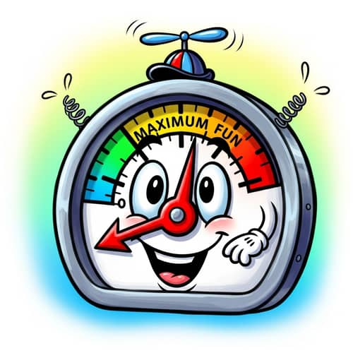 Whimsical Mascot Gauge: Playful & Colorful Artwork