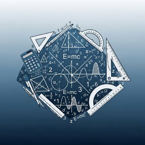 Mathematics Profile Picture: Symbols, Equations & Tools in Blue Gradient