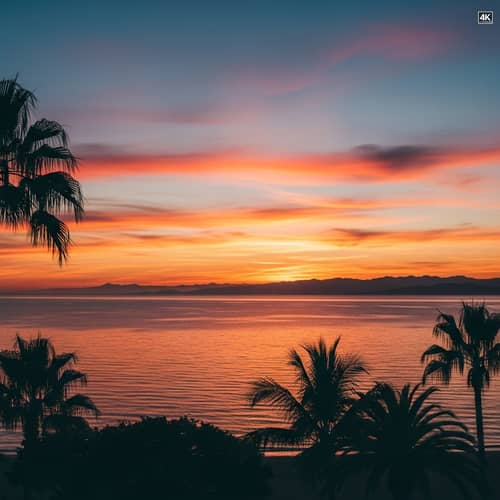 Majestic Sunset Over Serene Ocean - 4k Wallpaper