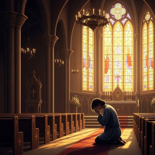 Forgiveness Seeker in Serene Sanctuary - Mercy Request