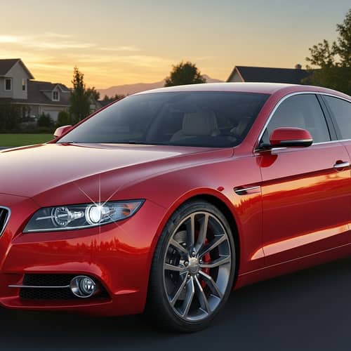 Sleek Red Car Illustration with Sophisticated Design