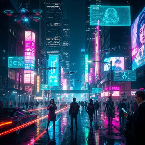 Cyberpunk Cityscape | Futuristic Urban Metropolis