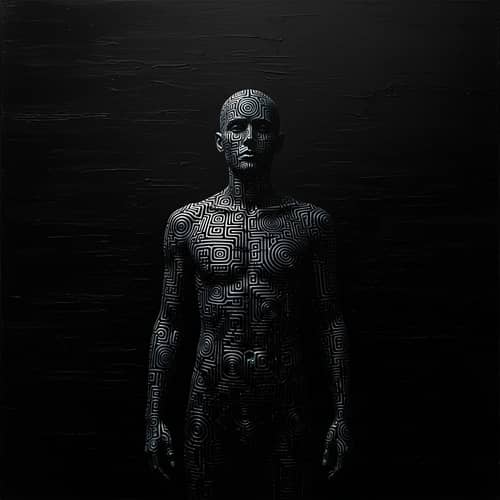Matrix-Designed Human Figure in Dark Environment