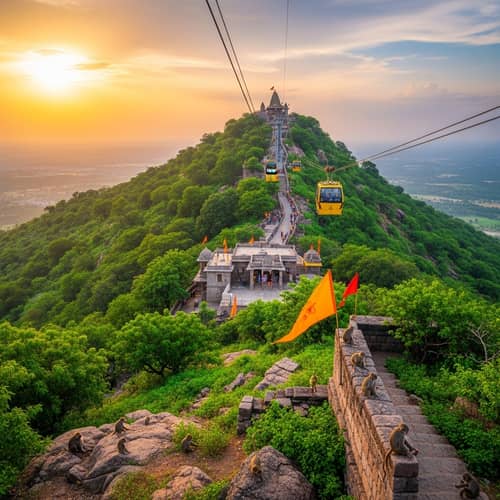 Panoramic View of Pavagadh Hill in Gujarat, India