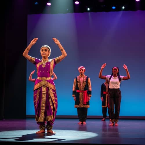 Engaging Teenage South Asian Girl Dance Performance